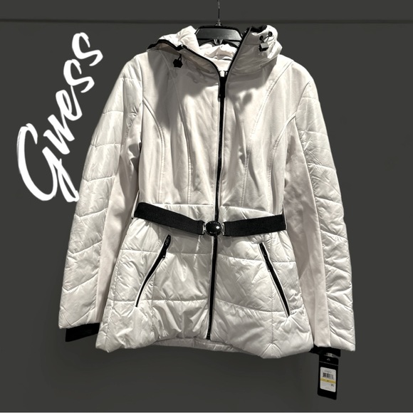 🎉 Host Pick! 🎉 NWT Guess Belted Winter Coat Women’s Medium - Picture 4 of 13